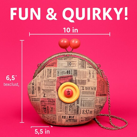 Whimsical Bubble Purse – Bronze Clasp & Silver Chain – Statement Bag - Picture 1 of 13